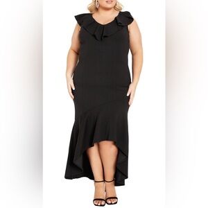 AVENUE Women's Plus Size Dress Destiny Ruffle Size 22/24